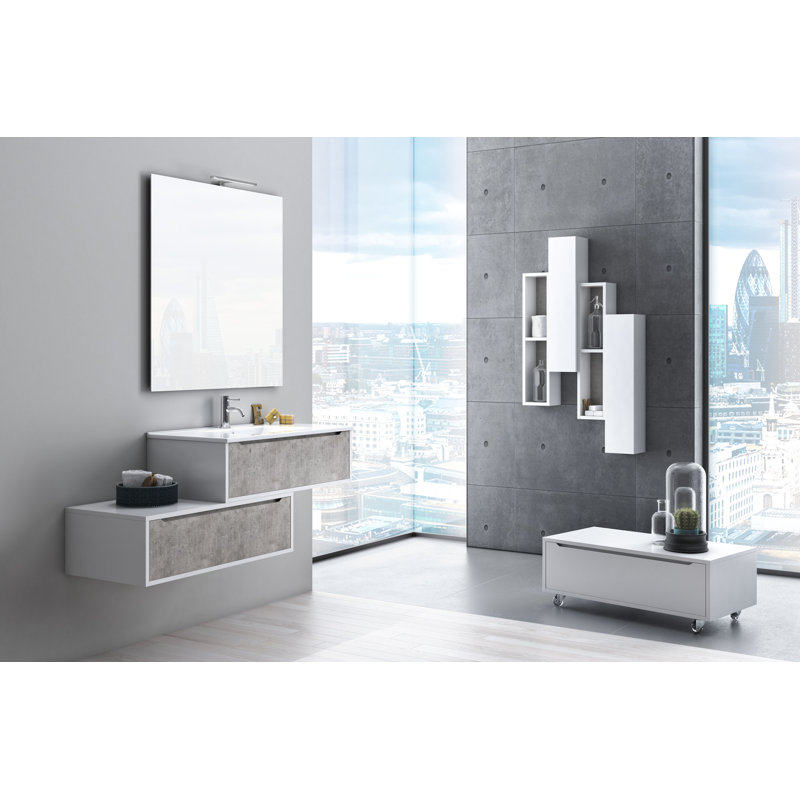 Perspections 46 cm Wandmontierter Waschtisch mit Spiegel | Wayfair.de